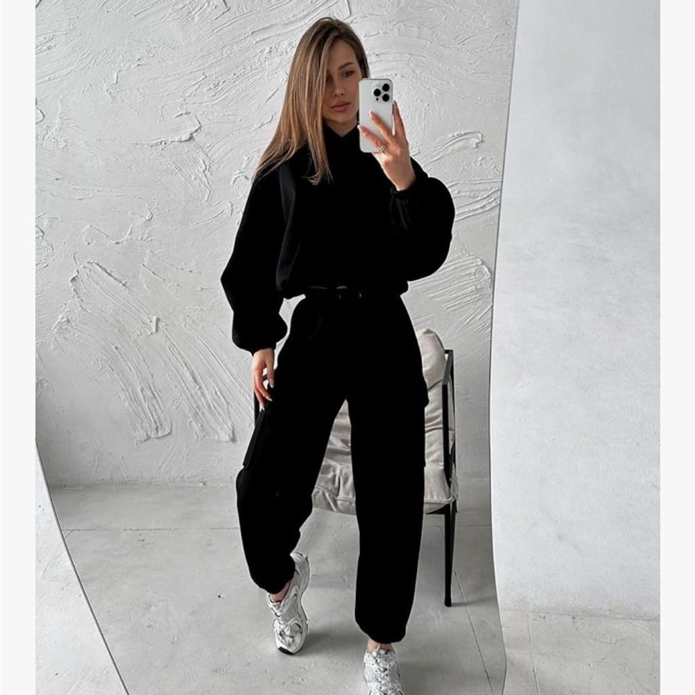 👉 2Piece Women Hoodies Tracksuit Long Sleeve Sweatshirts Jogger Outfits
